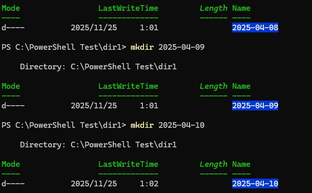 100フォルダ作成後